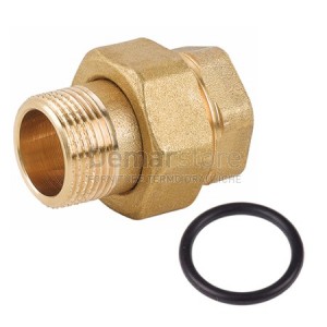 Bocchettone in Ottone Giallo | Diritto con O-Ring | MF | Diam. 2"