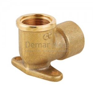 Gomito in Ottone Giallo Flangiato a 90° | FF | Diam. 1/2"