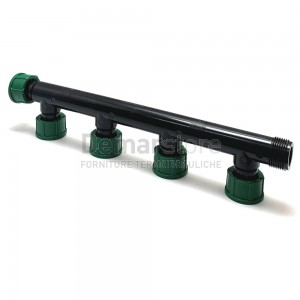 Collettore Irrigazione in PVC 1" con 4 Uscite