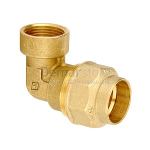 Gomito in Ottone Femmina per Tubo in Polietilene | Diam. 20 x 1/2"