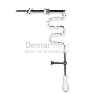 Asta con Catenella Cromata e Pomo in Ceramica per Cassetta Alta