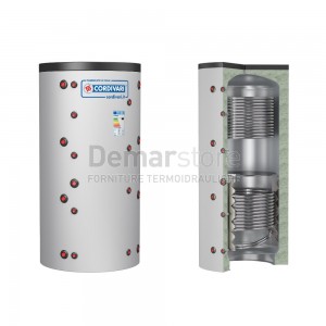 PUFFER 2 VC Cordivari per Riscaldamento con 2 Scambiatori Fissi Lt.1500