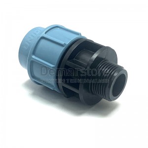 Raccordo Diritto Maschio in PP Unidelta PN16 per Tubo in Polietilene Diam. 16 x 1/2"