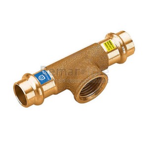 Tee a Pressare in Bronzo per Acqua-Gas Femmina Diam. 18 x 1/2" x 18