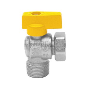 Valvola a Sfera GAS a Squadra con Dado Girevole a Farfalla MF 3/4"