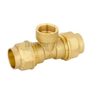 Tee in Ottone Femmina per Tubo in Polietilene | Diam. 25 x 3/4"